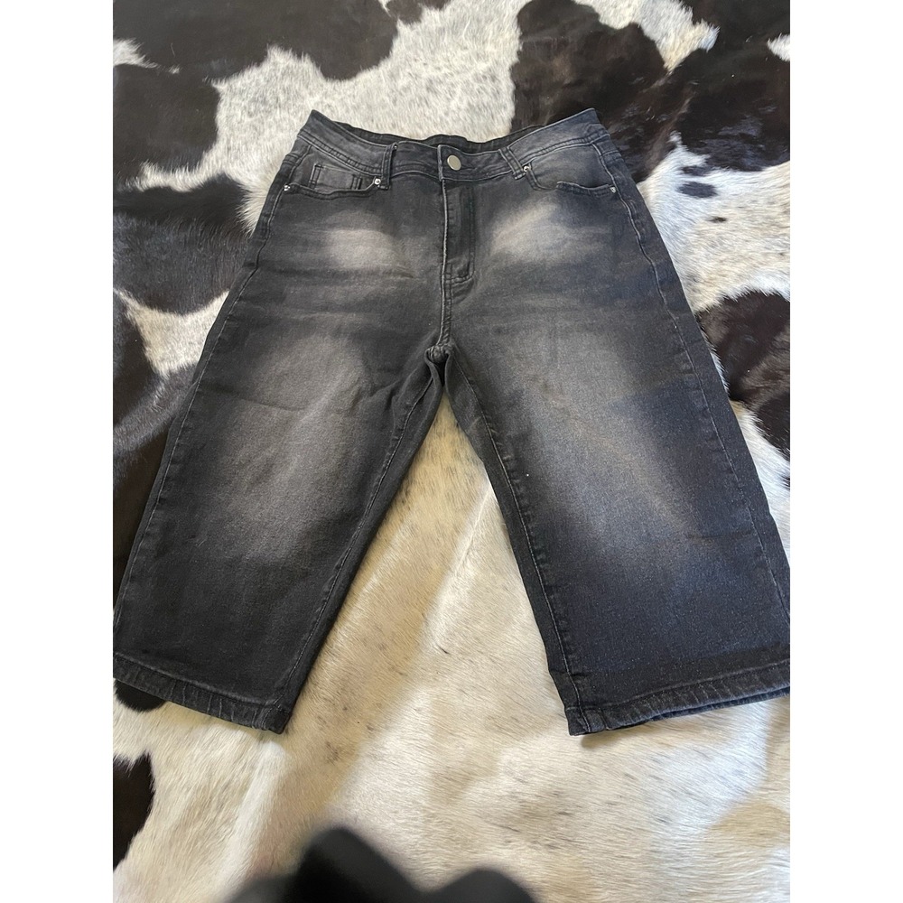 Unbranded Faded Black L (28 Unstretched) Stretch Jean‎ Denim Shorts